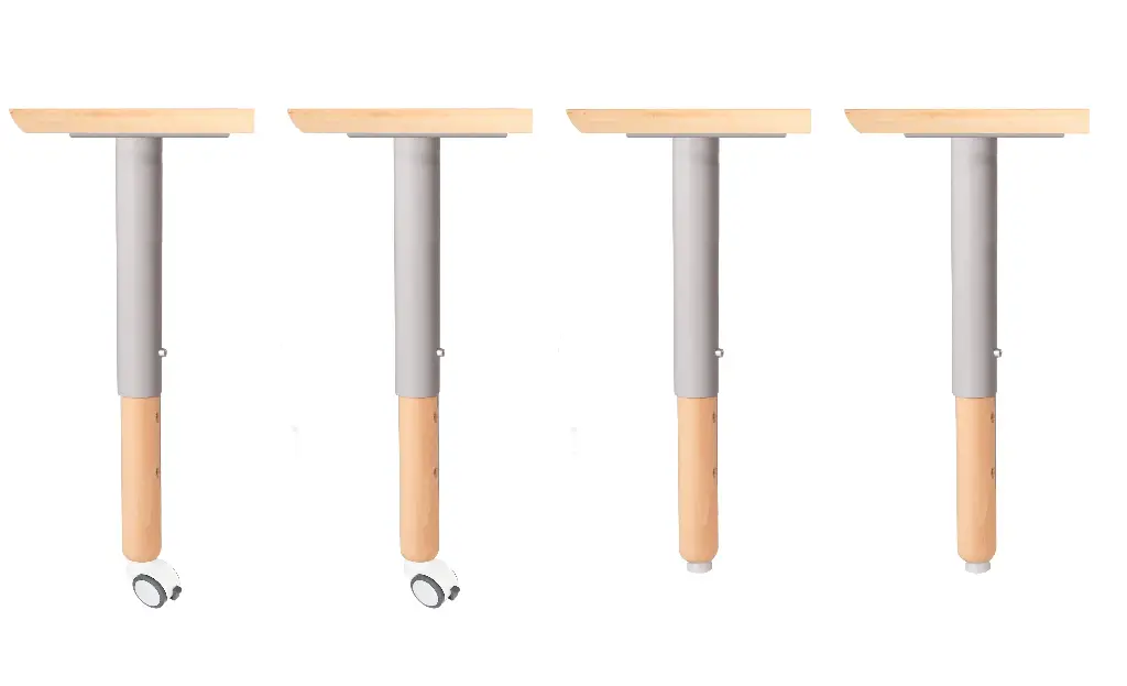 Flexo adjustable Table legs ( two w/casters, 2 w/o casters set only)