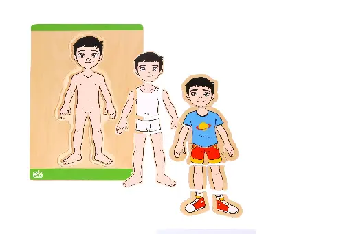 [11525] Building Up Body Parts Puzzles (Boy)  (3 layers)