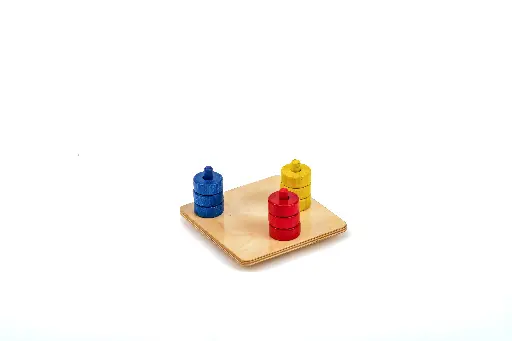 [91070] Coloured Discs On Coloured Dowels