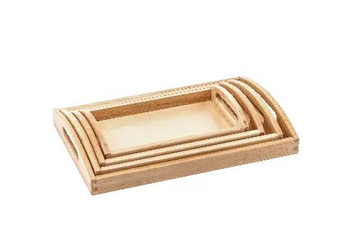 [91048] Wooden Trays (Set Of 4)