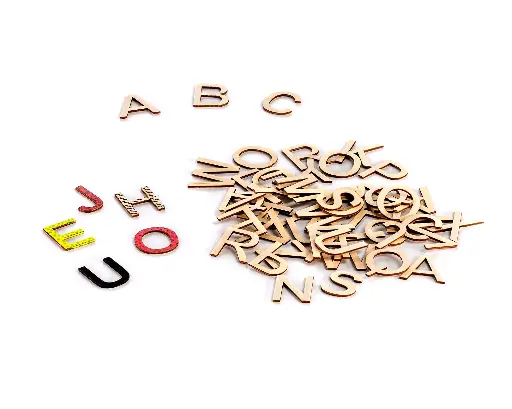 [12068] Wooden upper -case alphabet set (93letter)