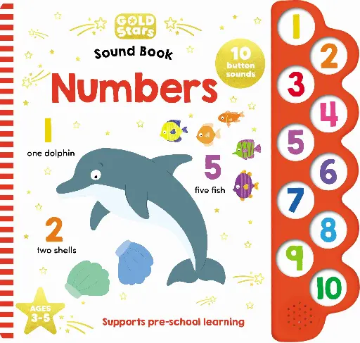 [22620] Gold Stars Vol. 2-10-Button Sound Book - Numbers