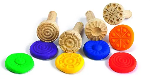 [75210] Wooden Dough Stampers