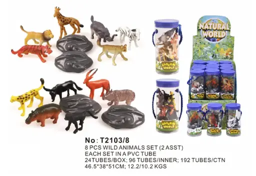 [T2103/8] 8 PCS WILD ANIMAL SET 2 ASST