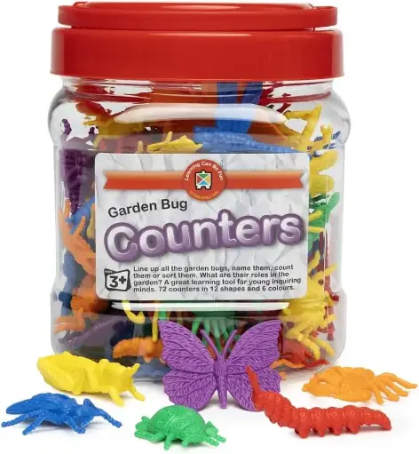 [LBC72] Garden Bug Counters Jar of 72