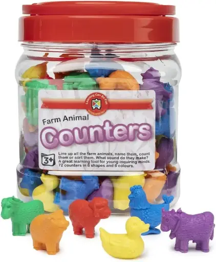 [LFAC72] Farm Animal Counters Jar Of 72